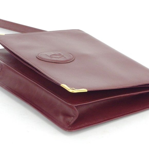 AUTH Cartier clutch bag mast line Bordeaux leather - Picture 6 of 8